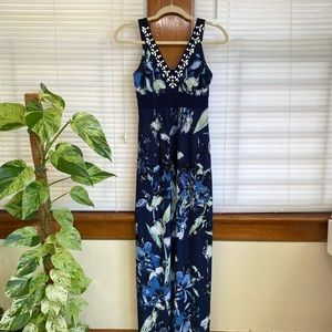 STYLE & CO Women's Size X-Small Floral Print Maxi Dress Beaded Halter